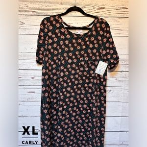 Flamingo Pink Petalled Flowered Dress